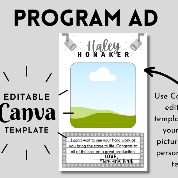 Playbill Ad Template Etsy Playbill Ad Template Etsy