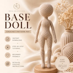Amigurumi virkmönster för dockbas (PDF)