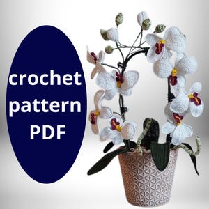 Orchid Crochet Pattern: Flower Bouquet Decor (PDF Pattern)