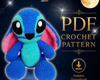 Blue Alien Monster Crochet Pattern: Amigurumi PDF (English Only)