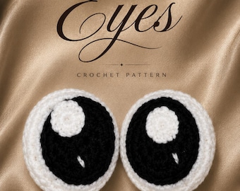 Crochet Doll Eyes Pattern | Black & White Amigurumi Toy Eyes (PDF Download)