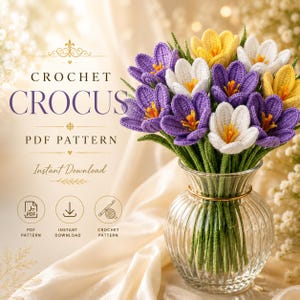 Crochet Crocus Flower Pattern: Photo Tutorial (PDF Download)