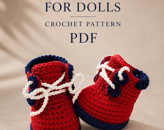 Crochet Pattern Doll Shoes, Mini Boots Pattern PDF, Clothes for Amigurumi Doll, Crochet Booties Tutorial, Handmade Doll Accessories