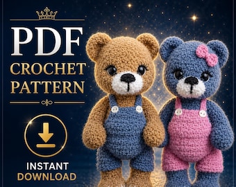 Crochet Teddy Bear Pattern: Amigurumi Soft Toy (PDF Pattern)