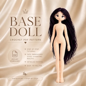 Wzór szydełkowy na bazę lalki amigurumi: angielski samouczek PDF