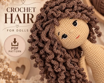Crochet Doll Hair Pattern: Curly Curls Tutorial (PDF)