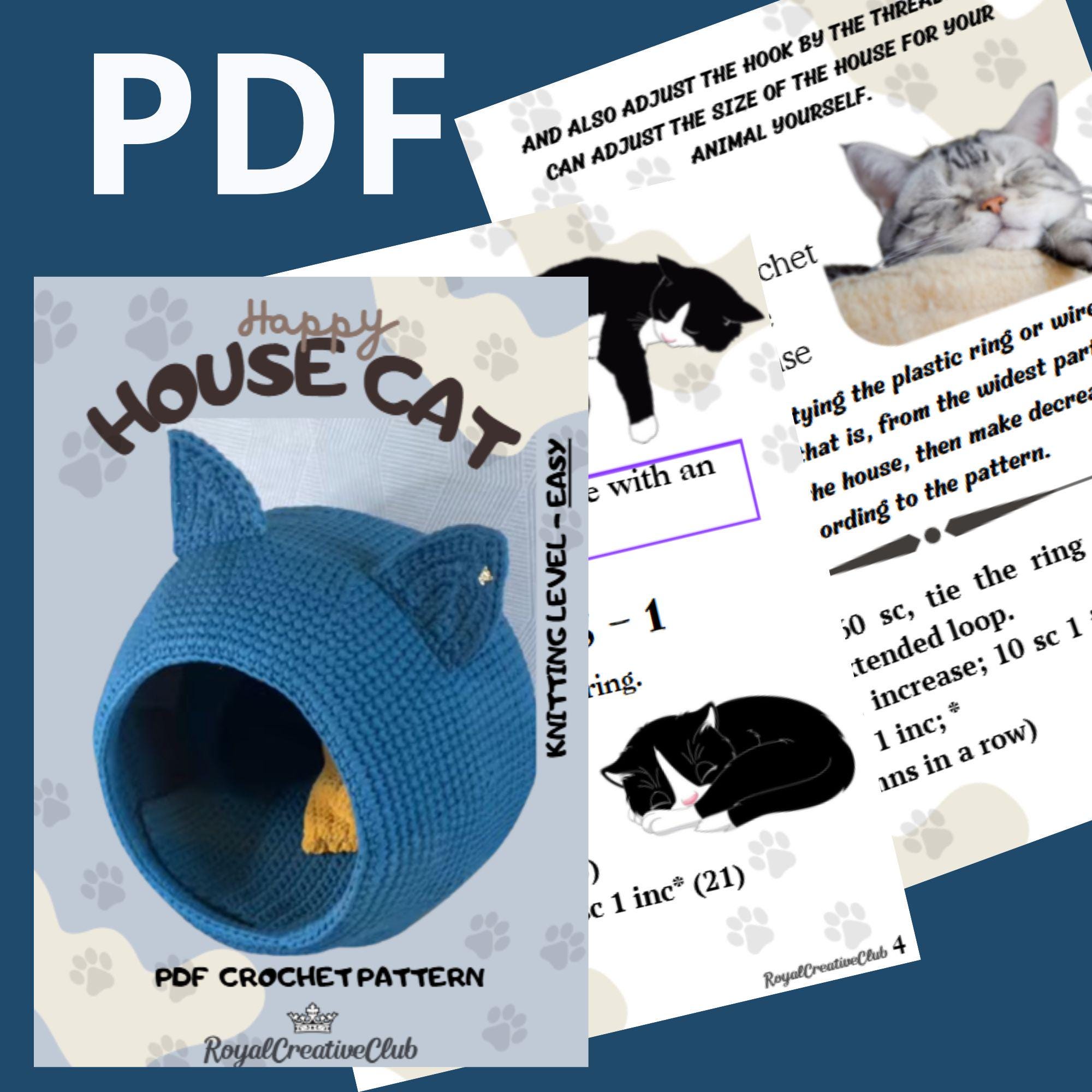 Crochet Cat House PDF Pattern: DIY Pet Bed, Cat Lover Gift - Etsy