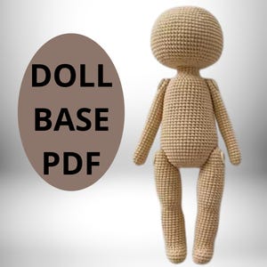 Amigurumi doll base, Crochet pattern PDF, Crochet doll pattern, Amigurumi doll pattern, Manual instruction in English,Doll amigurumi crochet