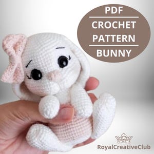 Crochet pattern PDF. Bunny. Rabbit. Amigurumi bunny pattern. Soft toy. Easter bunny pattern.Crochet animal pattern.Bunny crochet pattern.