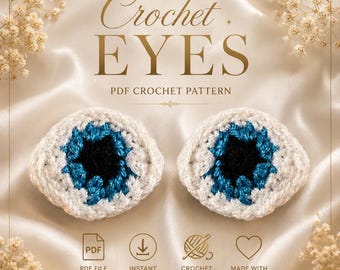 Crochet Monster Eyes Pattern | Round Amigurumi Eyes for Toys (English PDF)