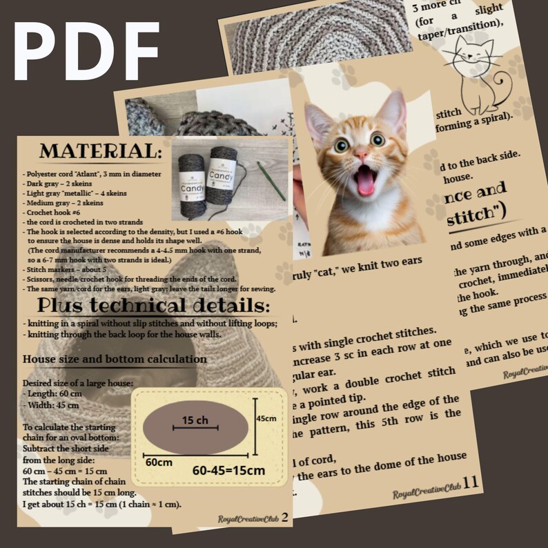 Crochet Cat House PDF Pattern: DIY Pet Bed, Cat Lover Gift - Etsy