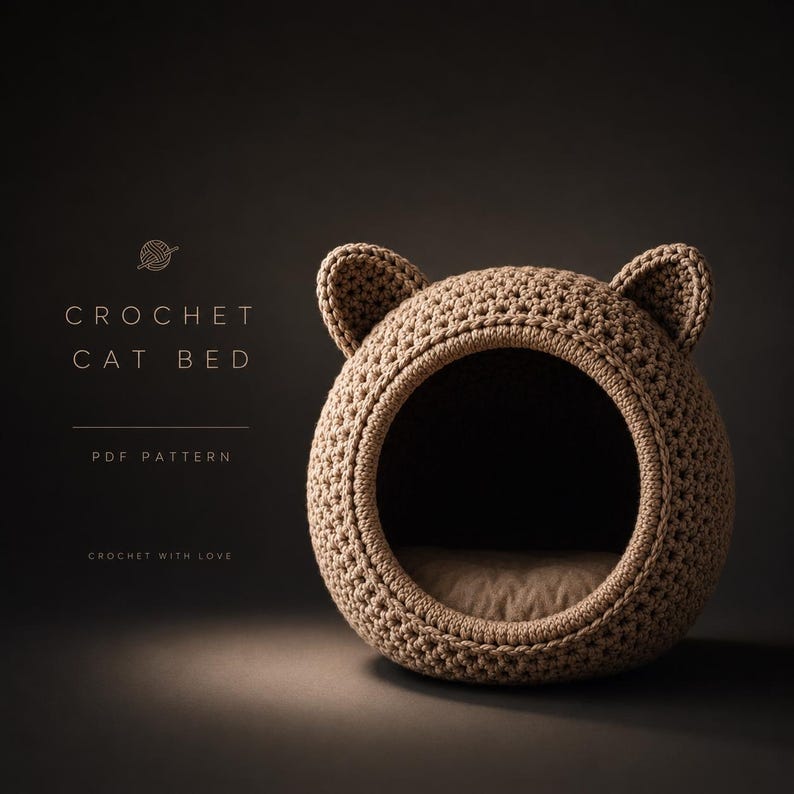 Crochet Cat House PDF Pattern: DIY Pet Bed, Cat Lover Gift - Etsy