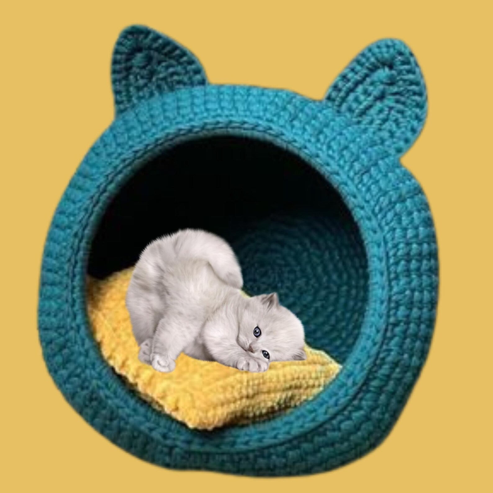 Crochet Cat House PDF Pattern: Eco-friendly Pet Bed DIY - Etsy