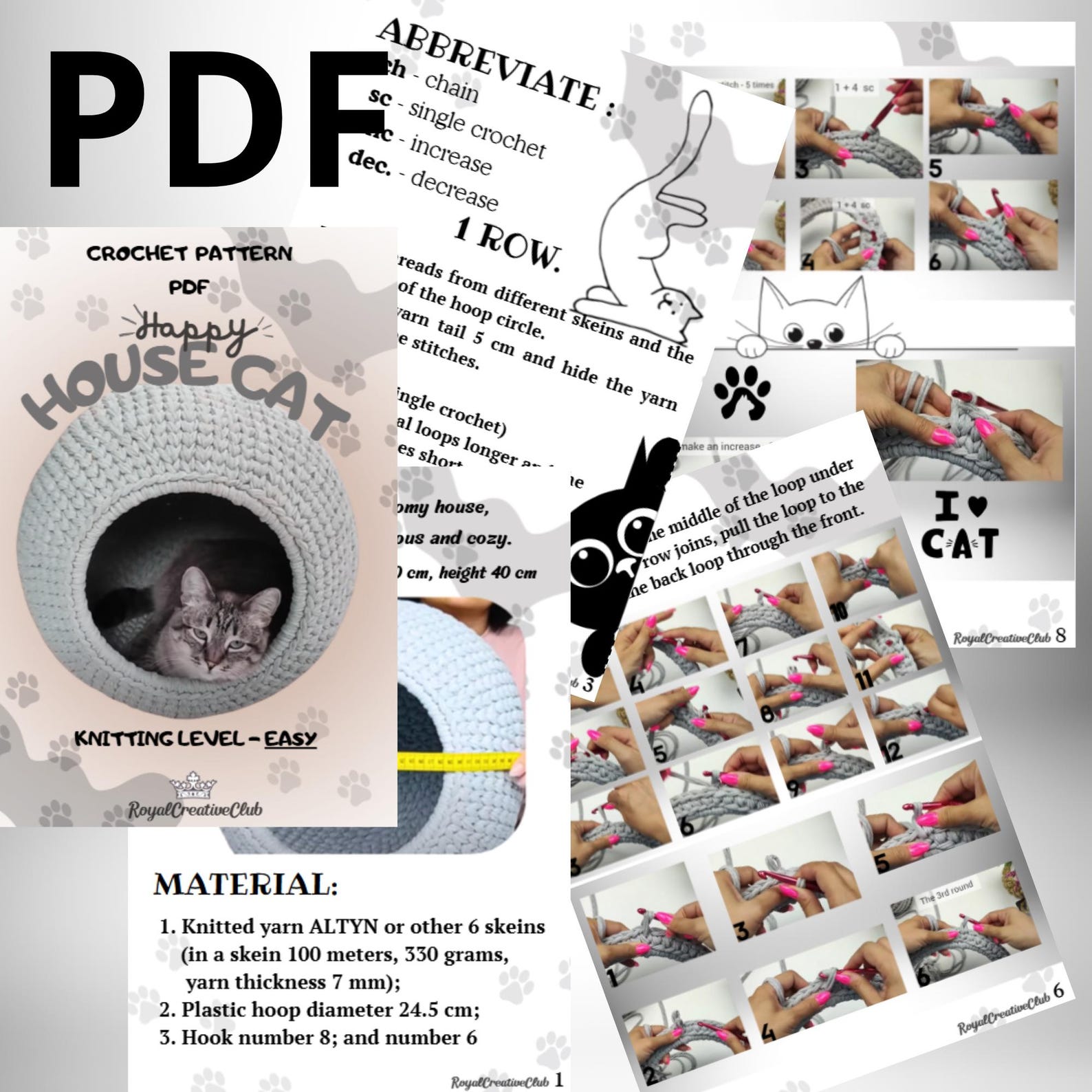 Crochet Cat House PDF Pattern: DIY Pet Sofa Furniture - Etsy