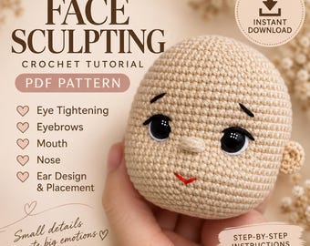 Amigurumi Face Sculpting Tutorial: Crochet Doll Face Shaping, Eye Tightening & Embroidery