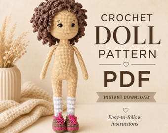Haakpatroon voor een amigurumi-poppenbasis: Engelse PDF-handleiding