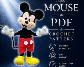 Cartoon Mouse Crochet Pattern – Amigurumi PDF (Beginner Friendly)