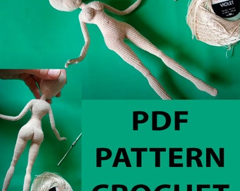 Haakpatroon amigurumi-poppenbasis: Engelse pdf-instructies