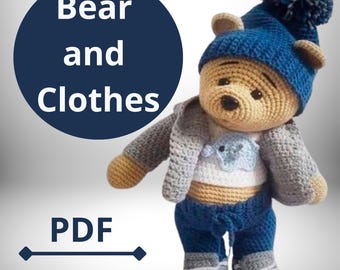 Crochet Bear Clothes Pattern: Amigurumi PDF Tutorial