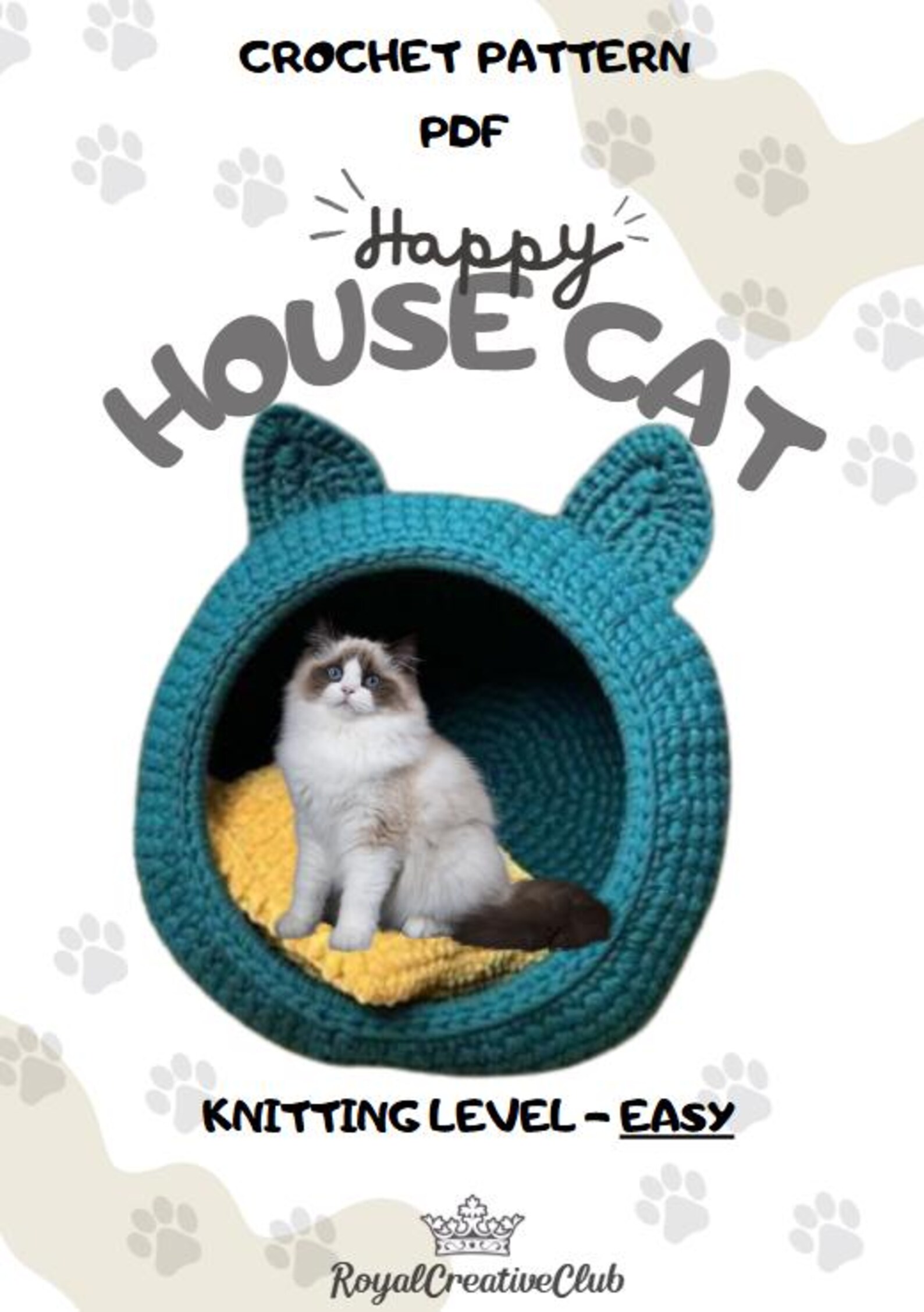 Crochet Cat House PDF Pattern: Eco-friendly Pet Bed DIY - Etsy