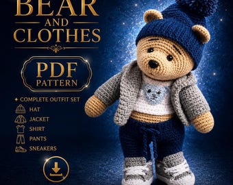 Crochet Bear Clothes Pattern: Amigurumi PDF Tutorial