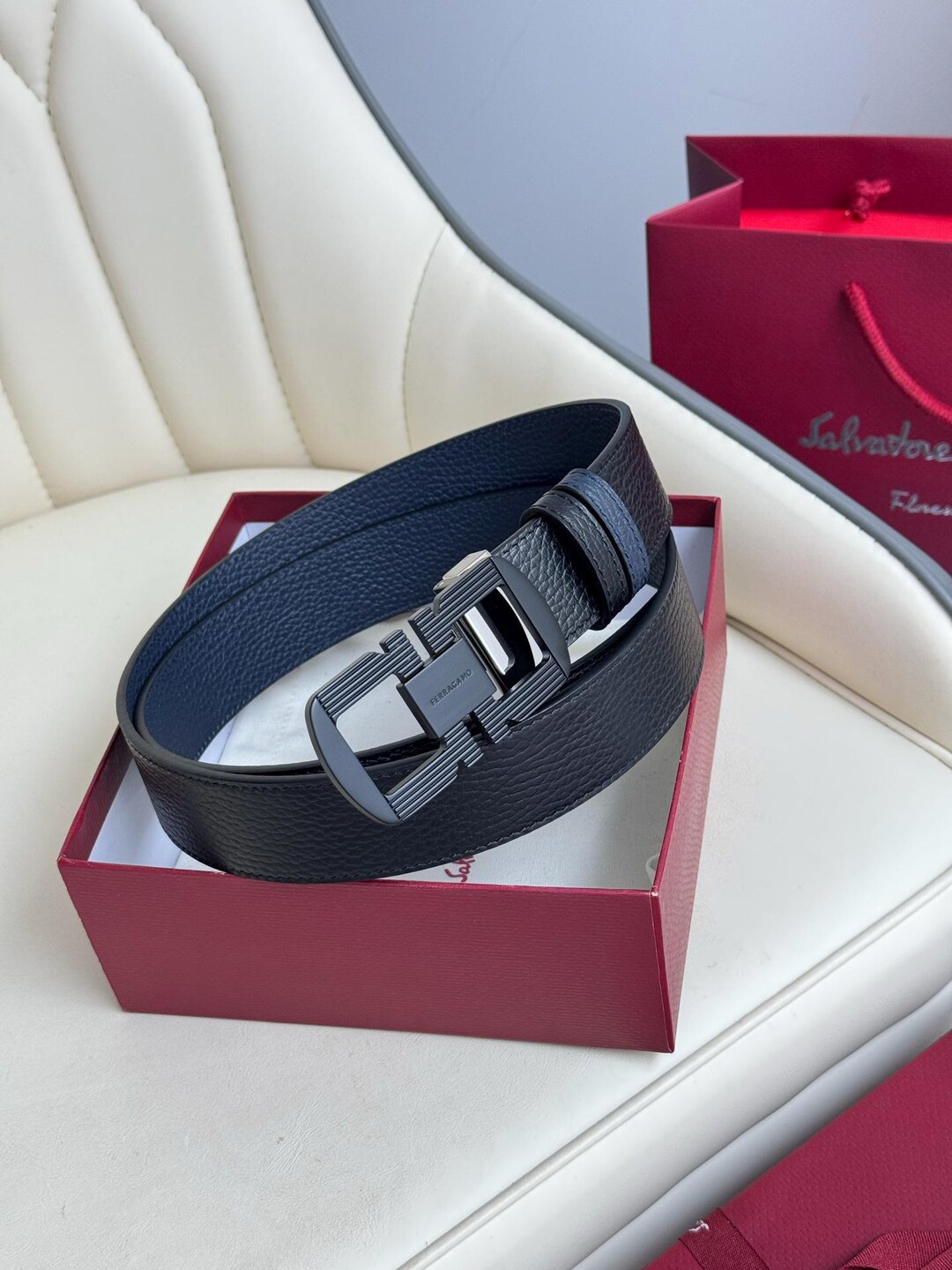 Salvatore Gamo REVERSIBLE Leather Belt - Etsy display picture 1