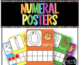 Ten Frame Number Posters: Bight Rainbow Classroom Decor for Homeschool Moms, Classroom Decor for Kindergarten, Preschool Teacher Decor