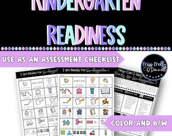 Kindergarten Readiness Checklist, Kindergarten Assessments, Ready for Kindergarten Handouts, Goals for Pre-K, Preschool Assessment