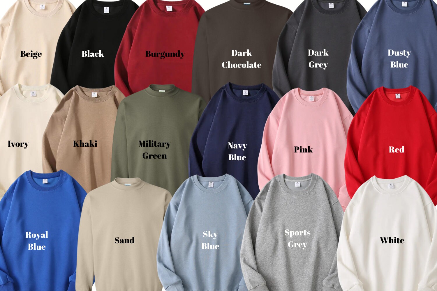 Custom Embroidered Sweatshirt, Custom Text Crew Sweatshirt