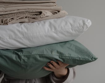 Handmade Organic Cotton Pillowcase, Custom Size, Euro Sham
