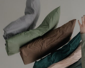 Fundas de almohada personalizadas 20x20, ropa de cama natural, funda de almohada hecha a mano