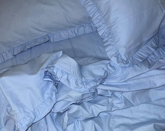 Ruffle bedding set duvet cover fitted sheet ruffled pillowcases cotton 100%