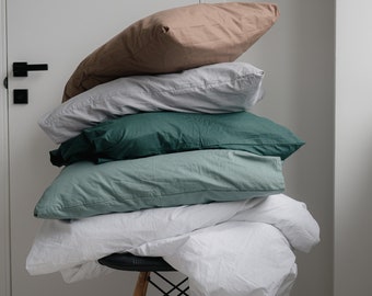 Fundas de almohada de algodón hechas a mano - Fundas europeas personalizadas - 20x20 pulgadas - Dormitorio terroso