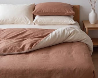 Doppelseitiger Bettbezug, Bettwäsche aus 100 % Baumwolle, individuelle Größen: Doppelbett, Einzelbett, Queensize, Kingsize