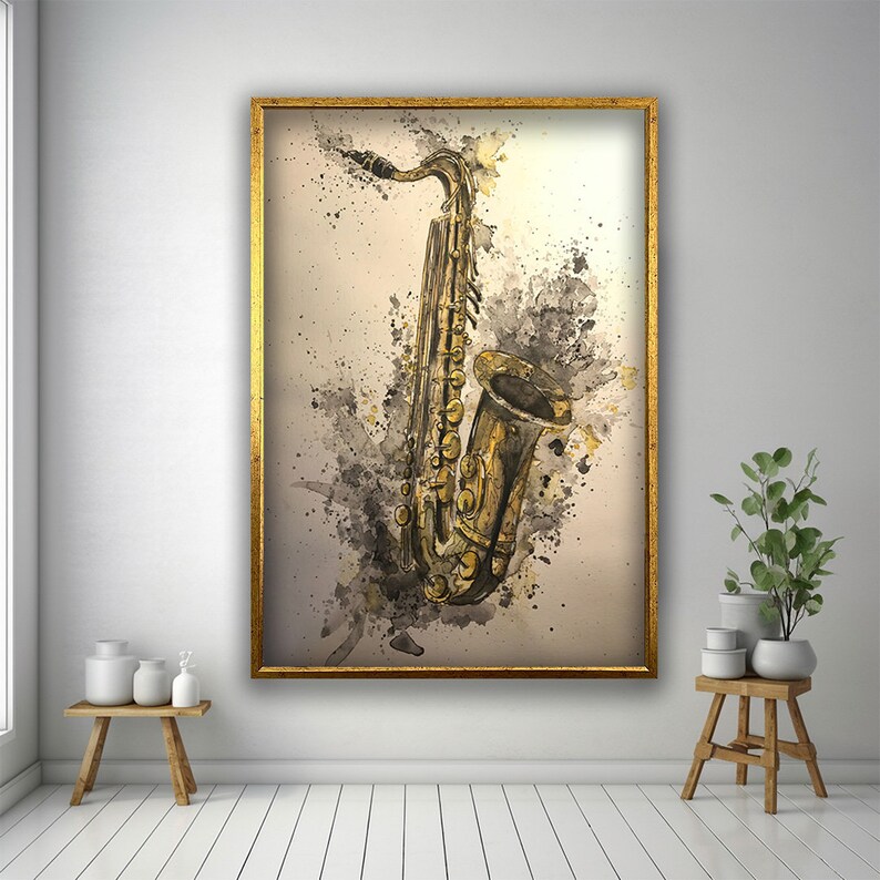 Saxophone Canvas Art Print, Instrument Canvas Art, Music Canvas Wall