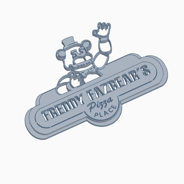 Five Nights at Freddy's "Freddy Fazbear's Pizza Place" 3D Sign Wall/Desk Decoration - Model for 3D printing
