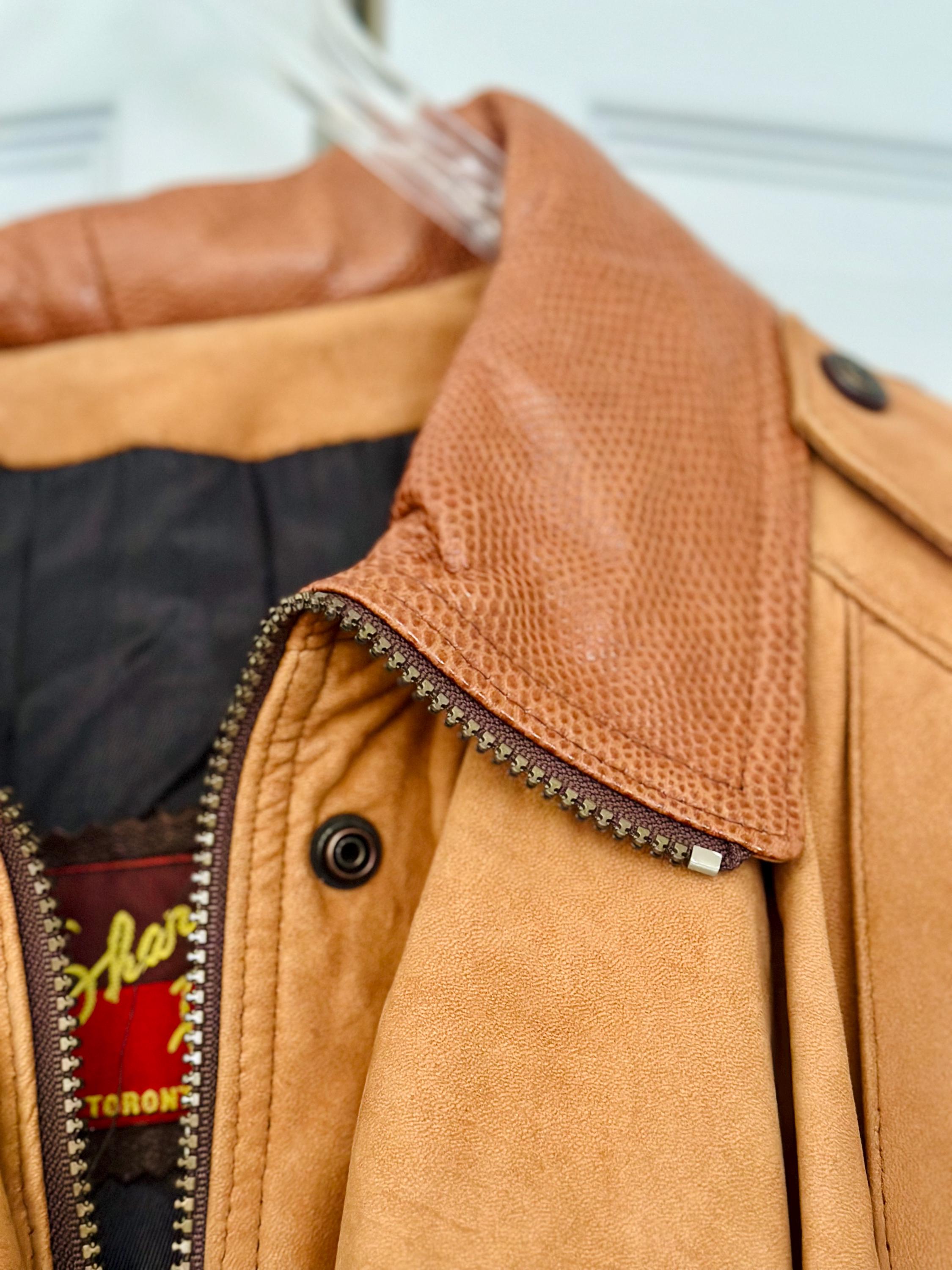 Vintage Unisex Sharp Fashions Genuine Leather Jacket | Size