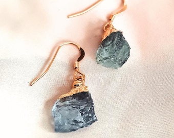 Boucles d'oreilles en cristal aigue-marine, cadeau de mars, bijou pour elle