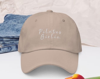 Pilates Girlie Dad hat - Hotties do pilates, pilates hat, pilates workout outfit, Embroidered hat, cute athleisure