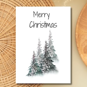 Carte de voeux joyeux Noël, carte pliable imprimable, voeux de Noël 5 x 7, carte de voeux de Noël moderne, PDF imprimable