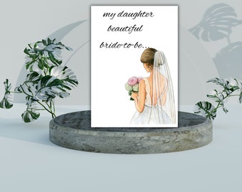 Bridal Shower Card from Mother: Daughter Bride-to-Be (Instant Download)