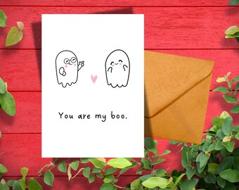 You are my Boo Card: Spooky Ghost Love, Anniversary Card (PDF)