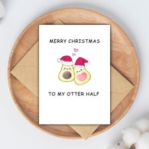 Avo Frohe Weihnachten Karte - Paar Frohe Weihnachten Grußkarte, Frohe Weihnachten für meine Otter Hälfte, für Ehemann, Jahrestag, jeden Anlass,
