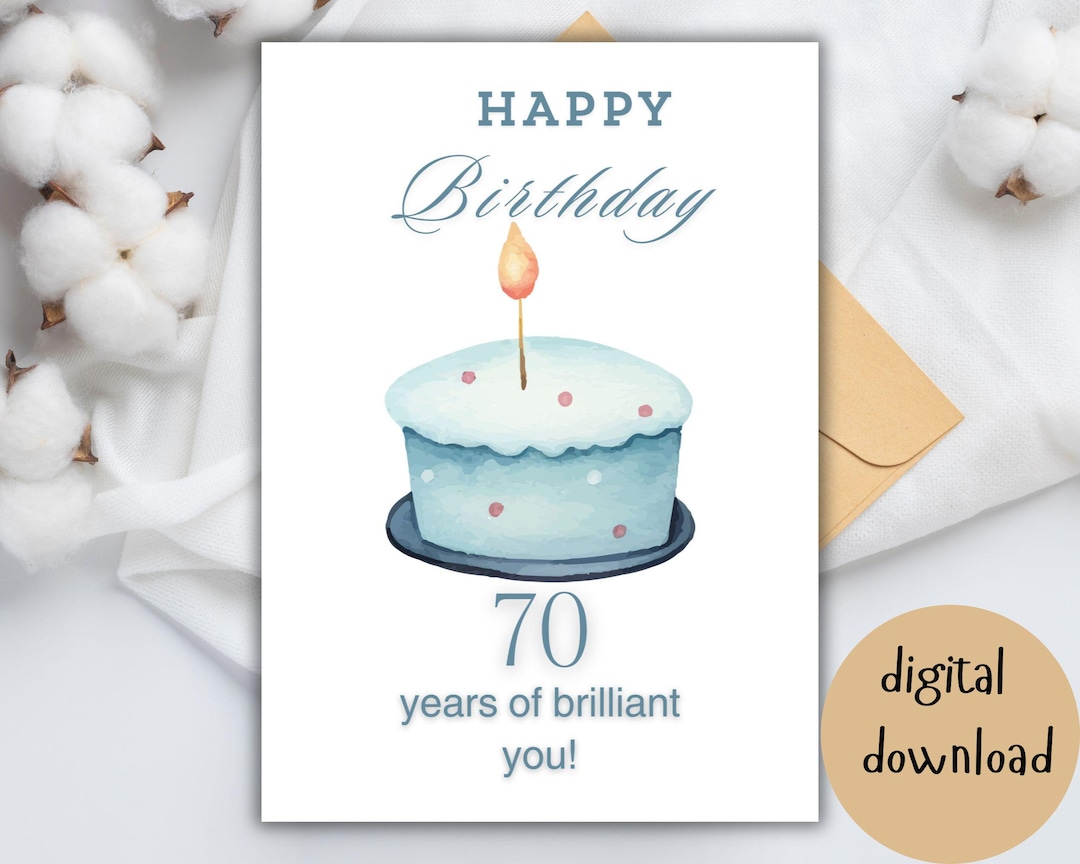 70 Years Brilliant, 70th Birthday Card for Him , Milestone Birthday ...
