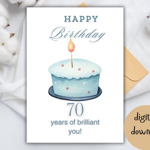 70 ans brillants, carte d'anniversaire pour lui, carte d'anniversaire importante pour lui, grand-père, frère, mari, père, oncle, téléchargement immédiat
