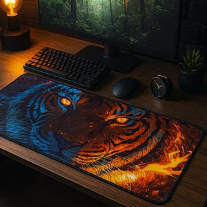 Tiger Eye Desk Mat - Bring the Wild to Your Workspace