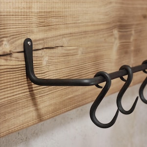 Keukenhaken | Pannenhaken | Pannenhaken | Keukenleuning | Haakrail | Handgesmeed | Voor wandmontage