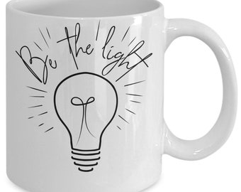 Be the light white ceramic mug for holiday and office co-workers –11 oz be the light coffee mug for retirement gift