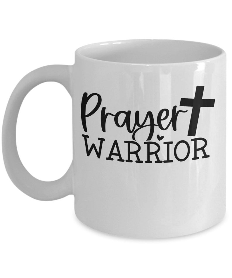 Prayer warrior white ceramic mug for holiday and office co-workers 11 oz prayer warrior coffee mug for retirement gift afbeelding 2