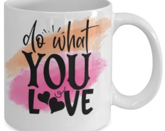 Trinity white ceramic mug for holiday and office co-workers –11 do what you love coffee mug for retirement gift